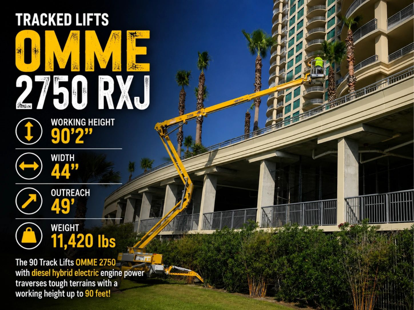 OmmeLift 90ft Hybrid Spider Lift